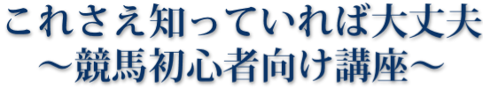 競馬初心者向け講座